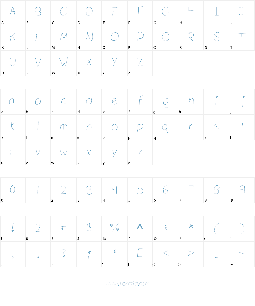zoey_complete Font Character