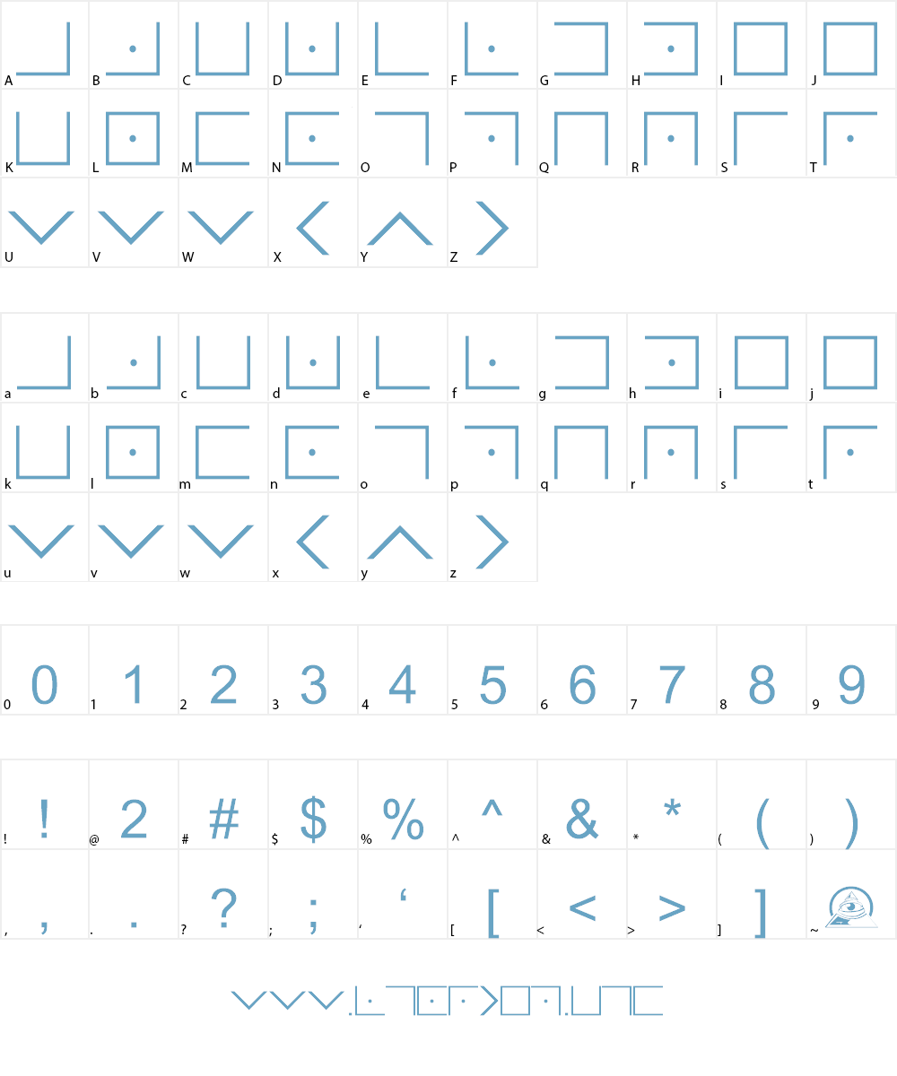 Illuminati Masonic Cipher Font Character