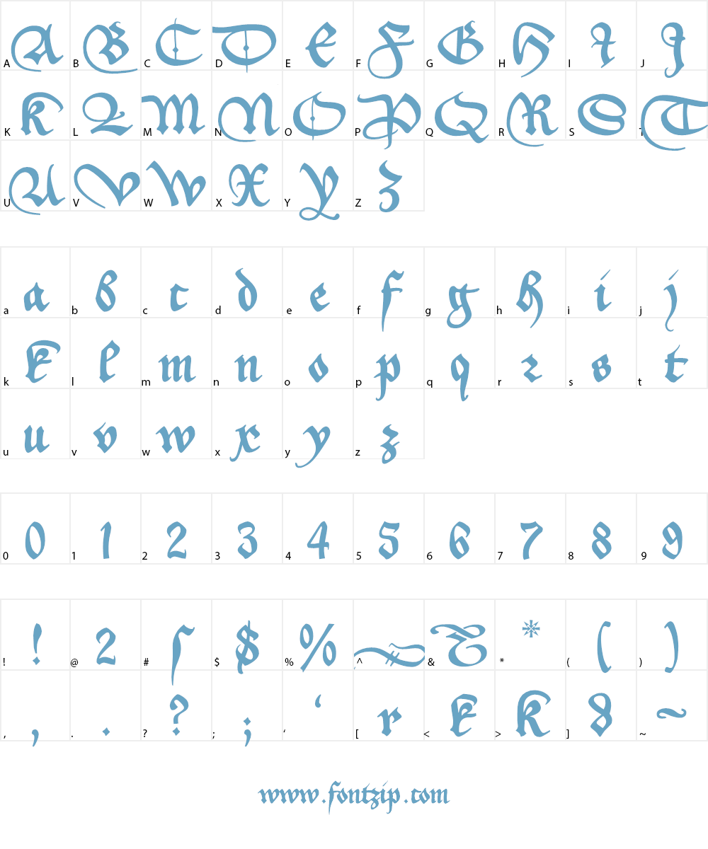 _a e i o u Font Character