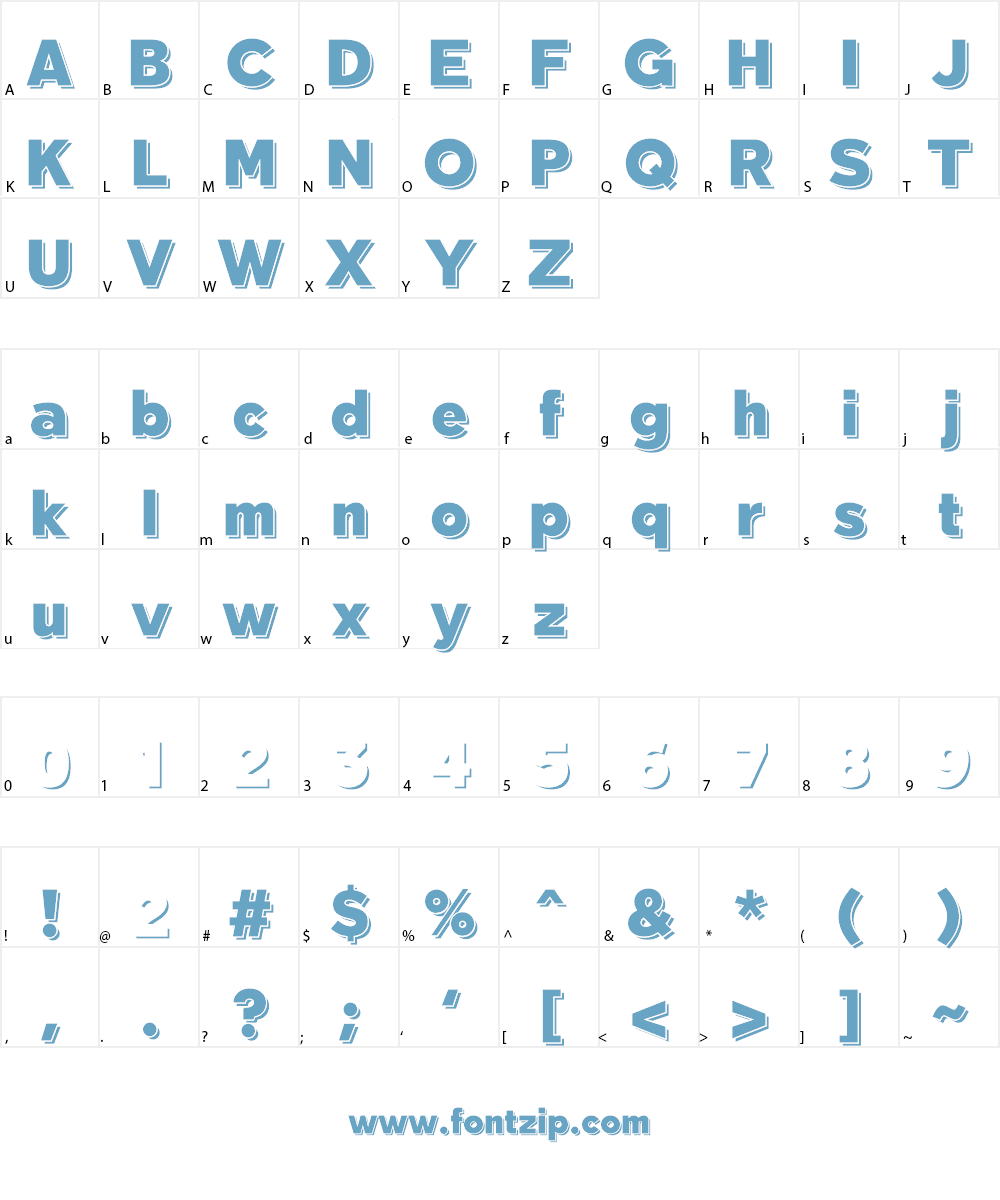 Tabarra Shadow Font Character