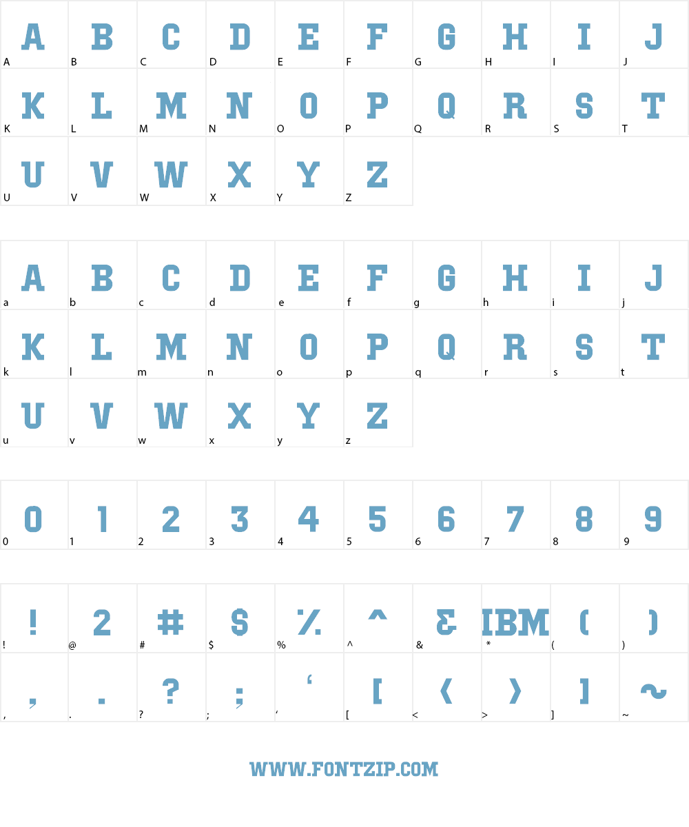 IBM Block Serif Font Character