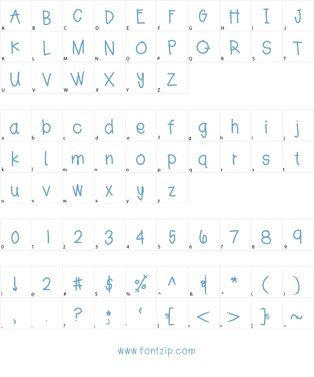 JessHand Font Character