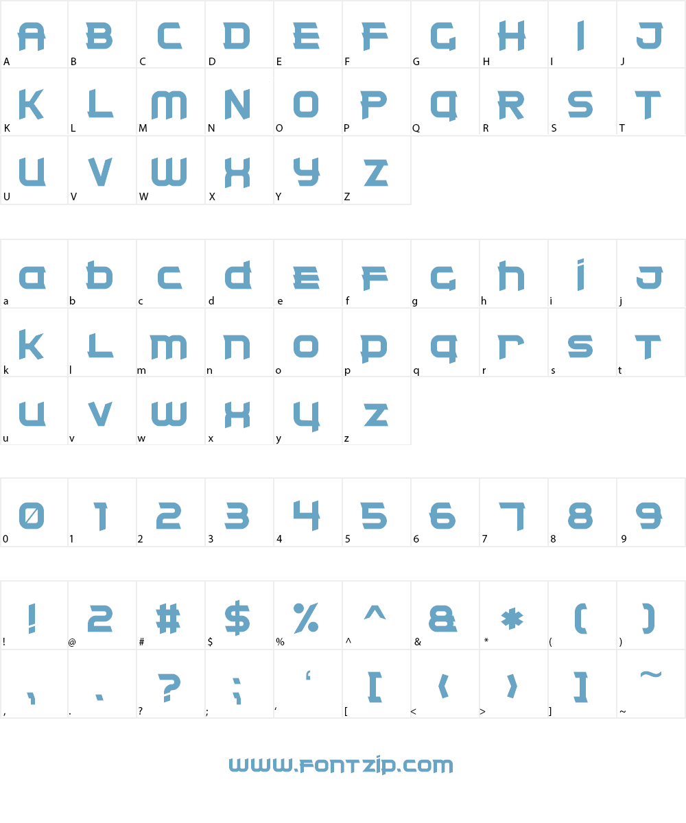 Clear Metal 7 Font Character