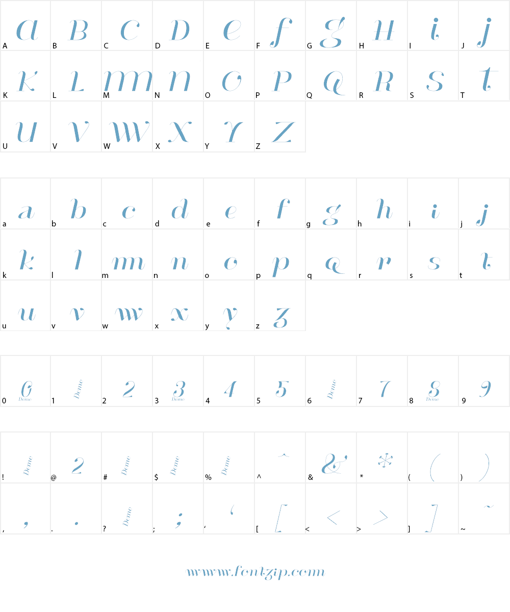 ModesteHenri Font Character