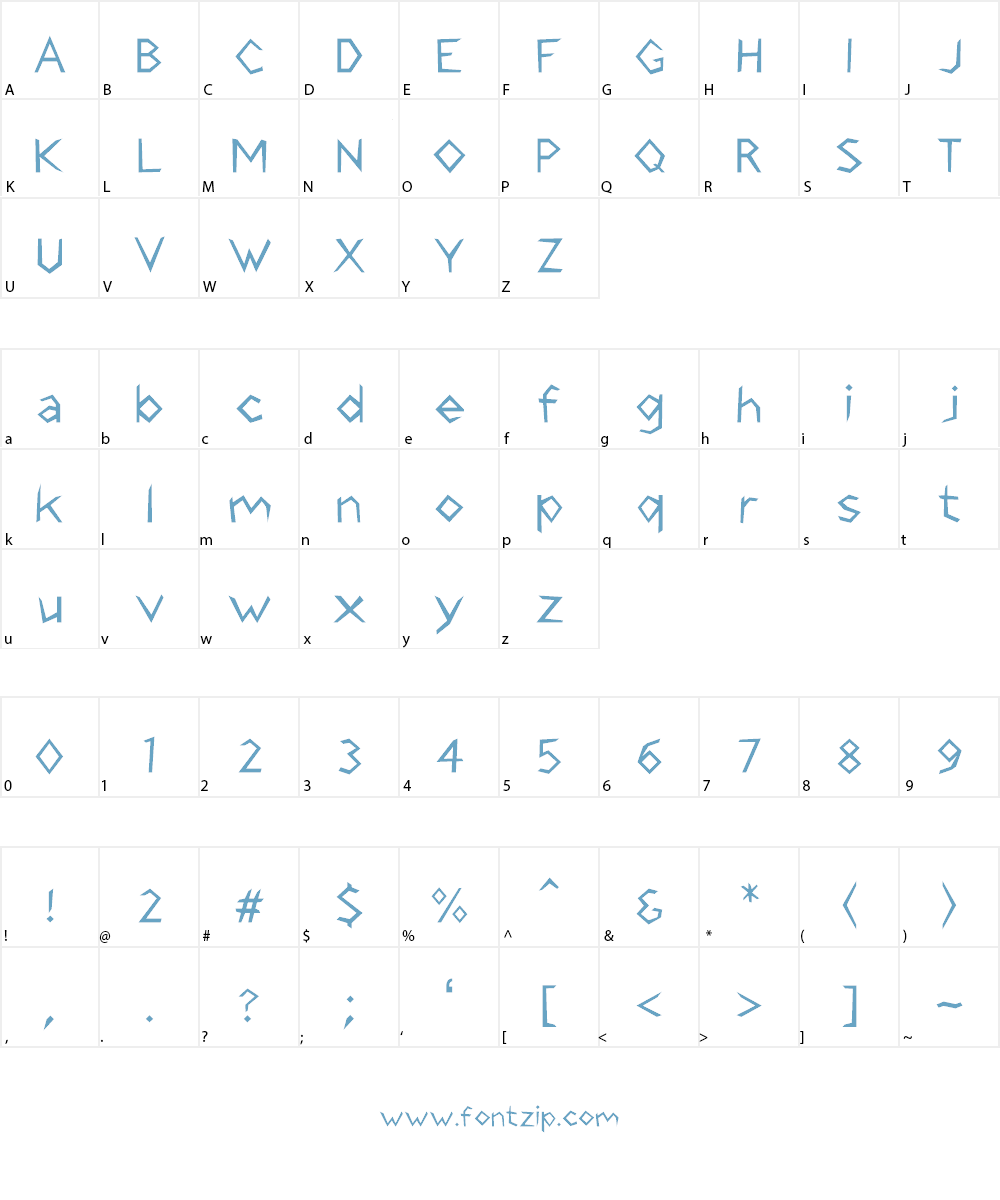 Stormblade Font Character