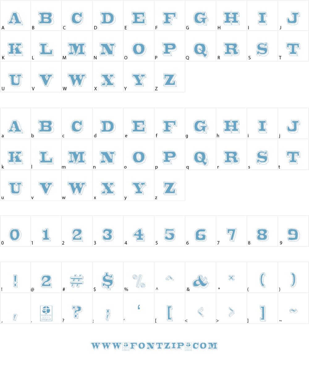 Bro 4D Demo Font Character