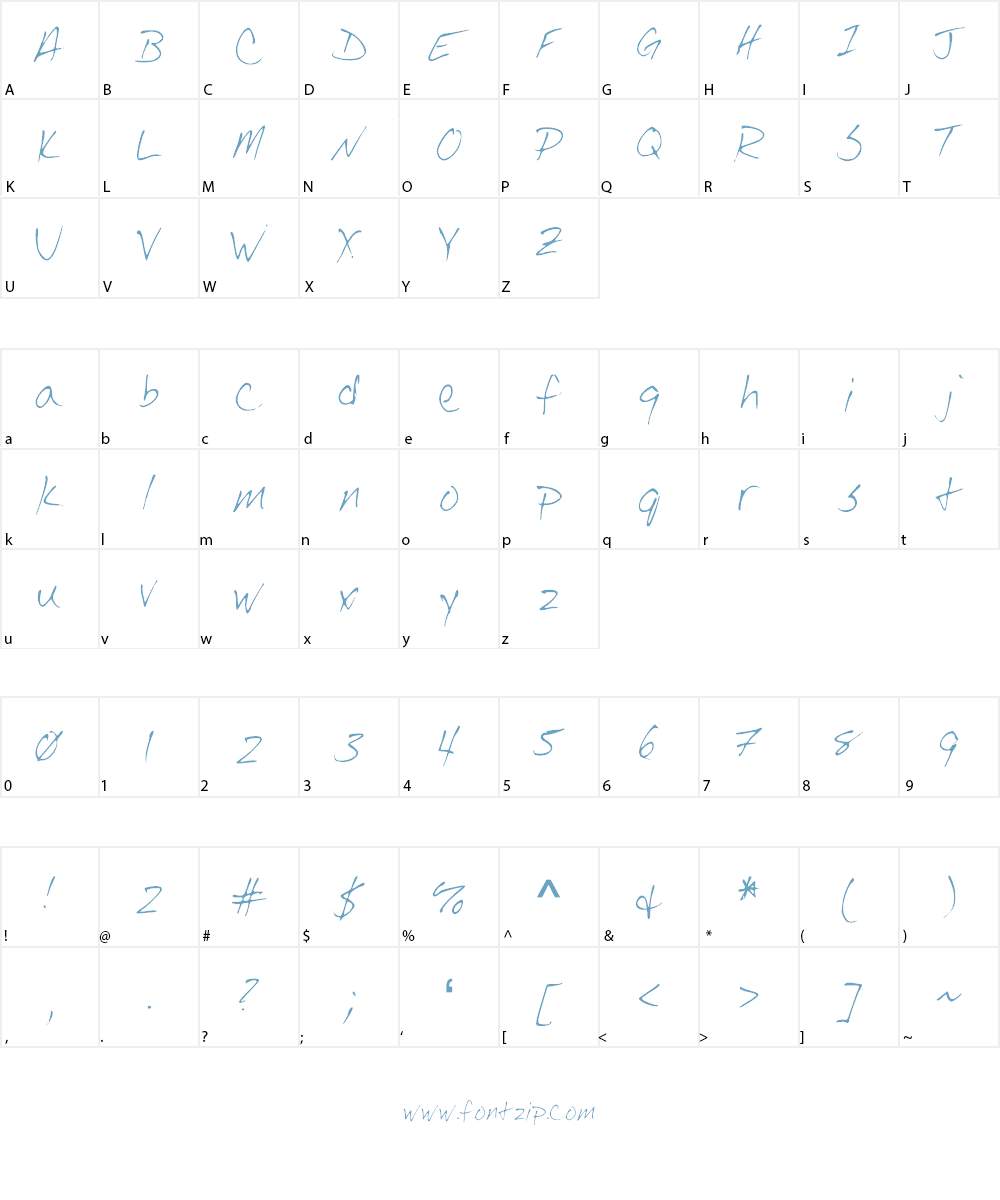 Josh_Script Font Character