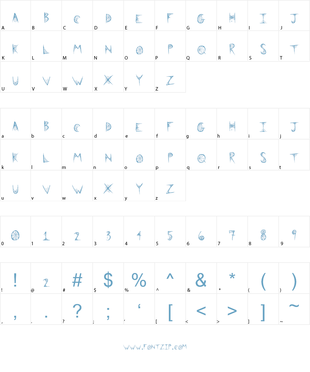 BlackWidow Font Character