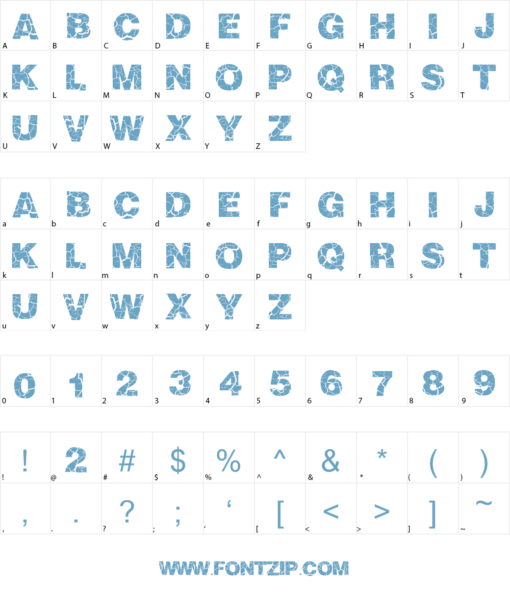 Crackvetica Font Character