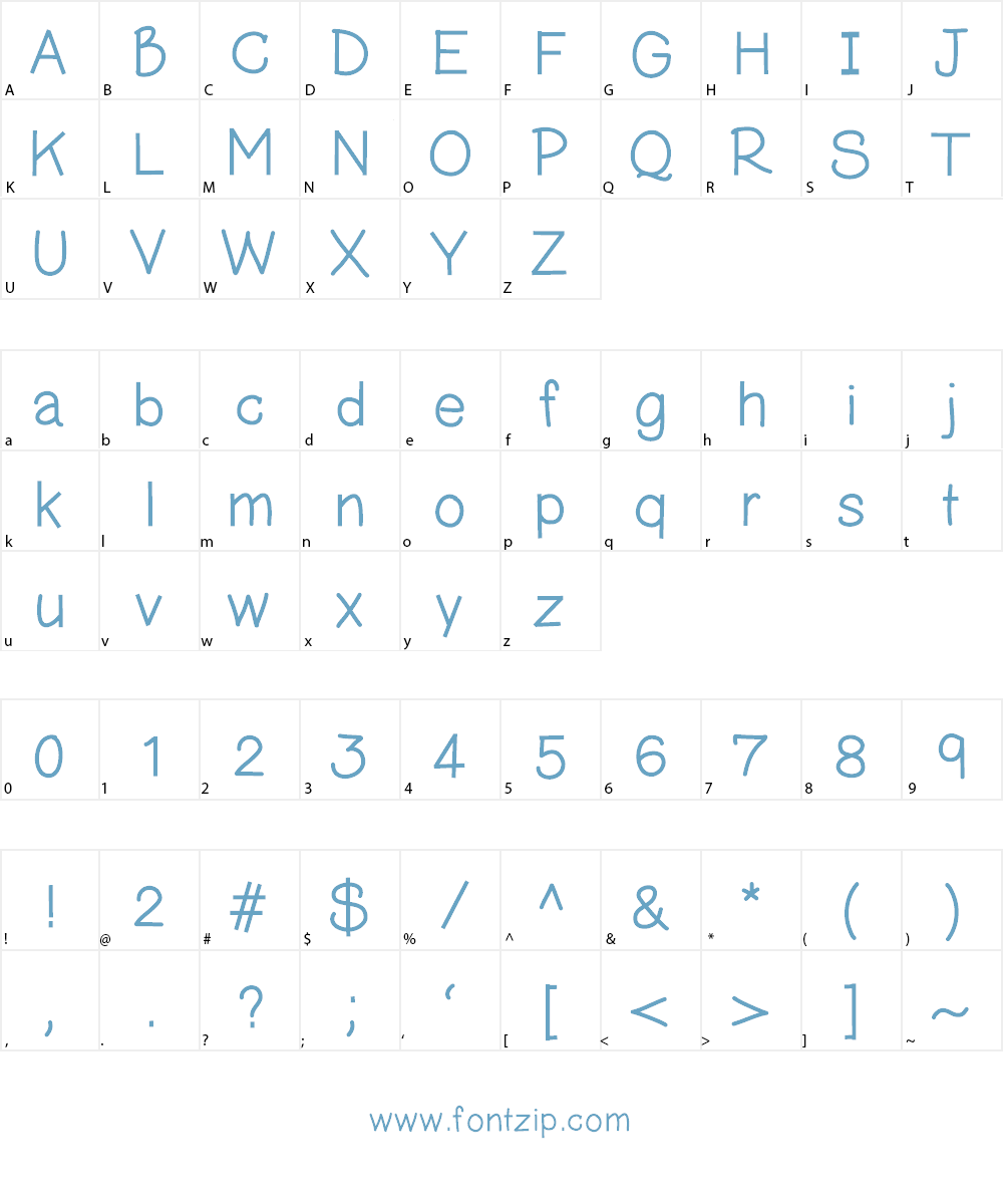 CarditaLight Font Character
