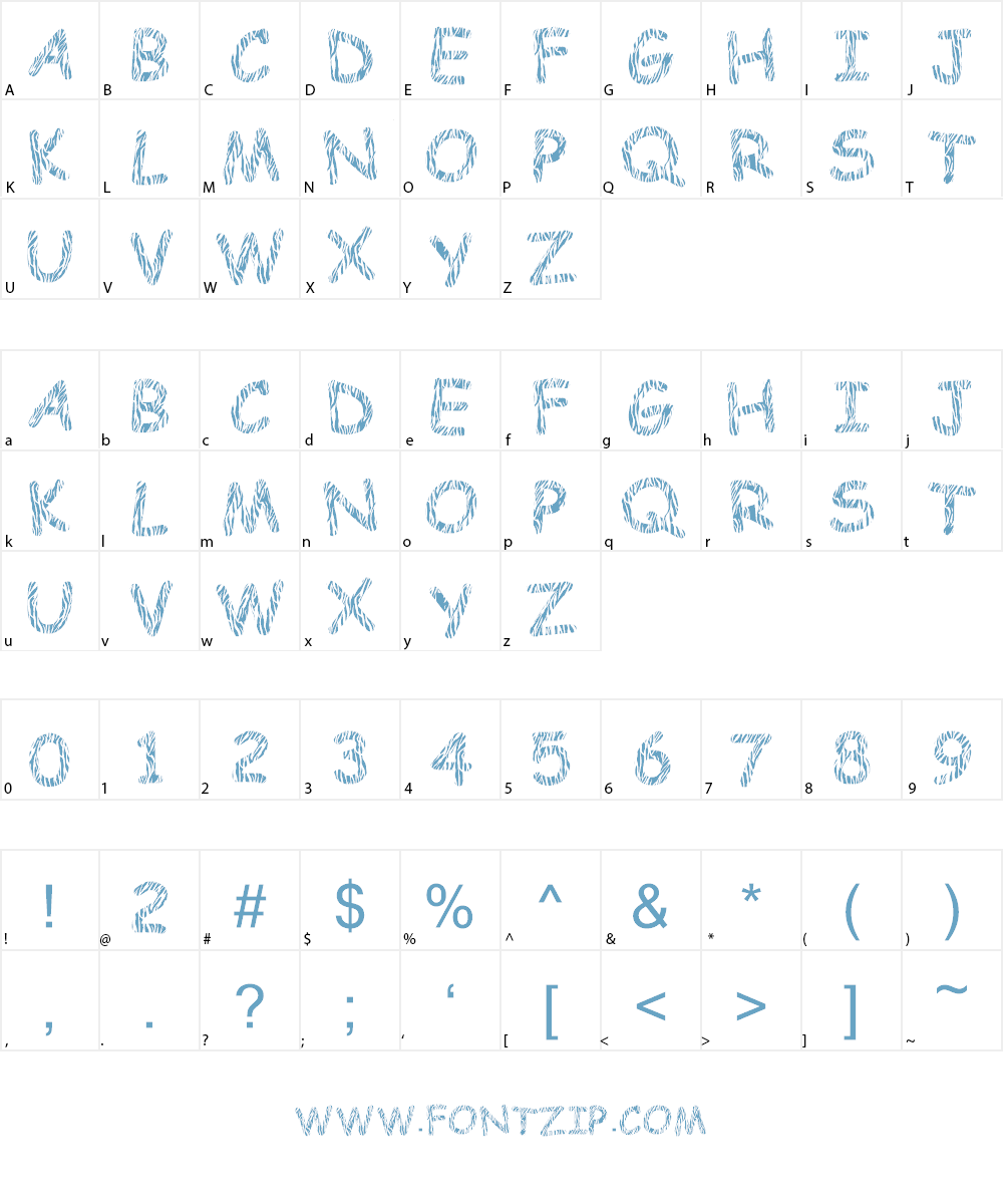 funnyzebra Font Character