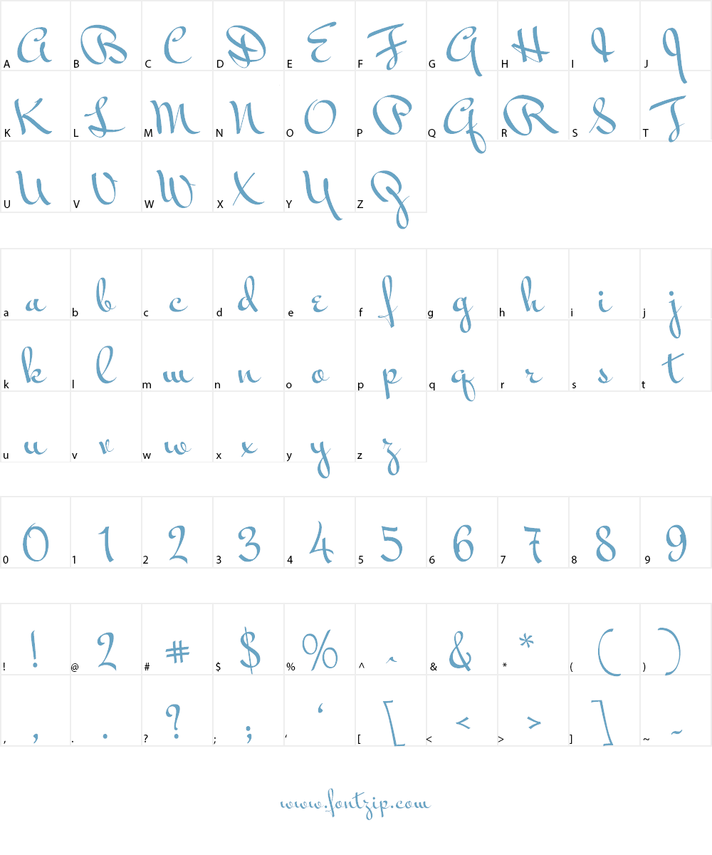 Mr Bedfort Font Character