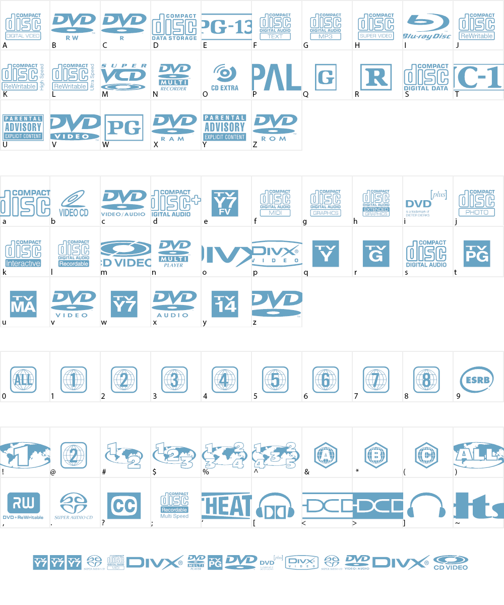 DigitalSymbols Font Character