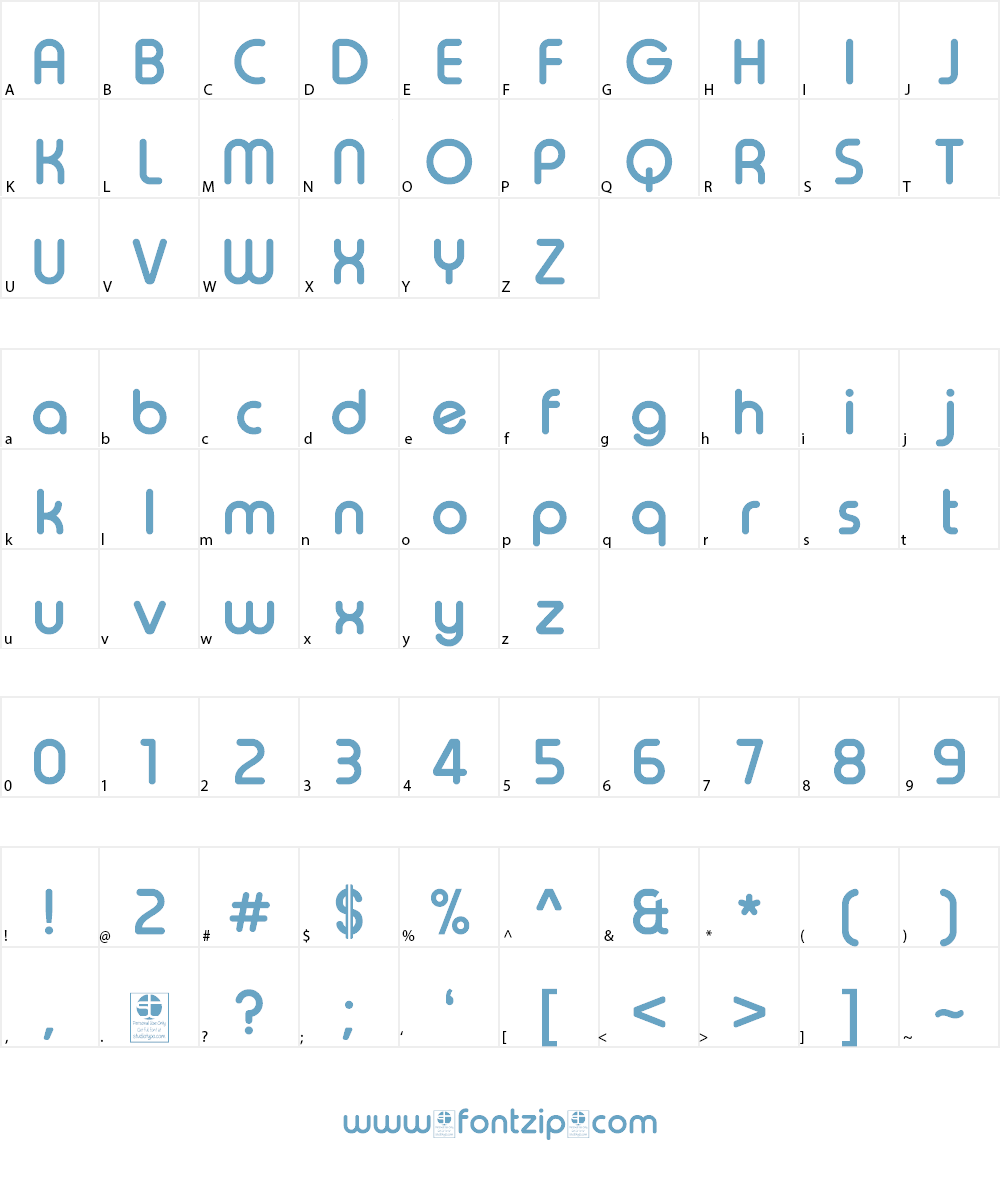 Typo Round Font Character