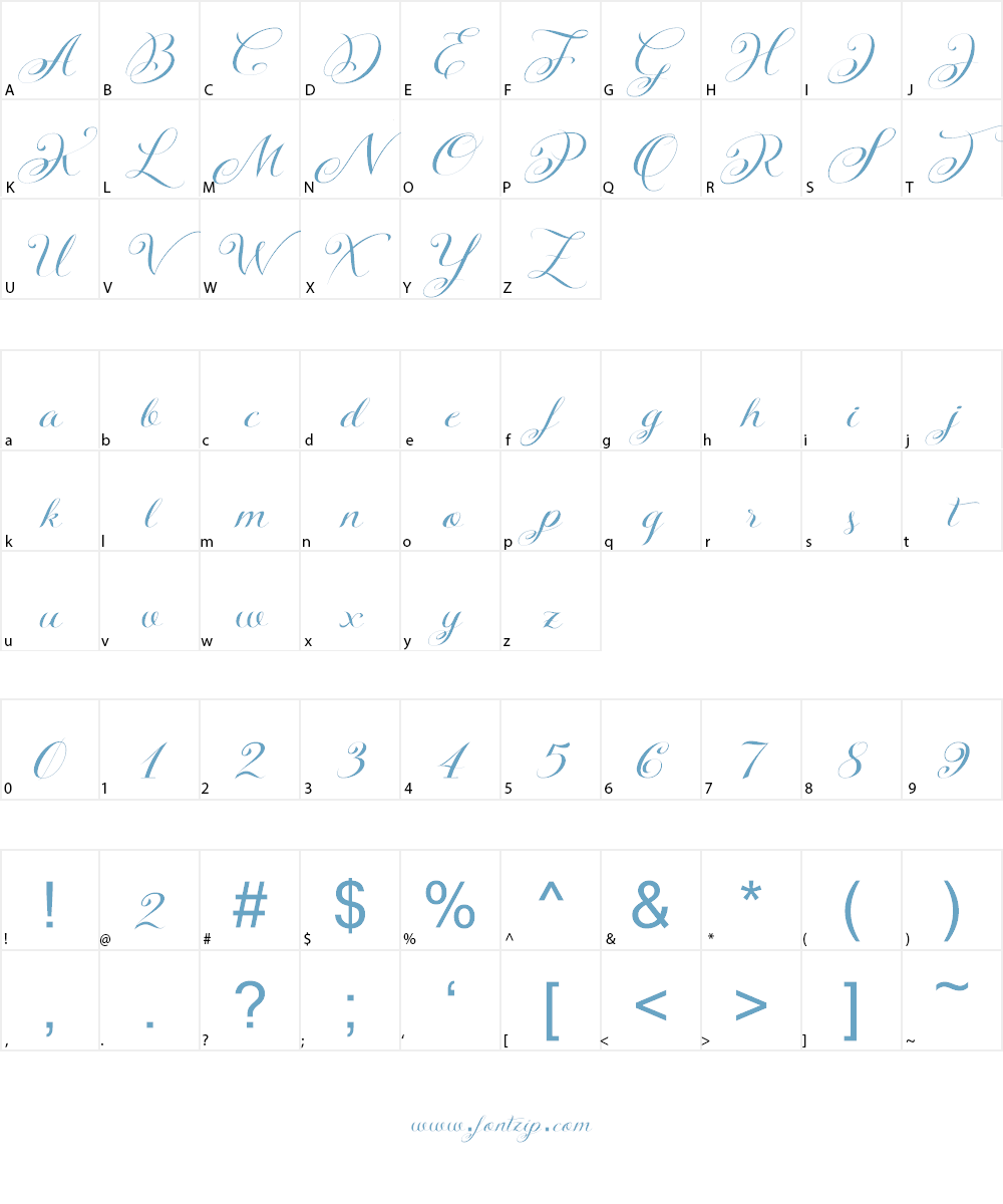 KazincBarcika Script Demo Font Character