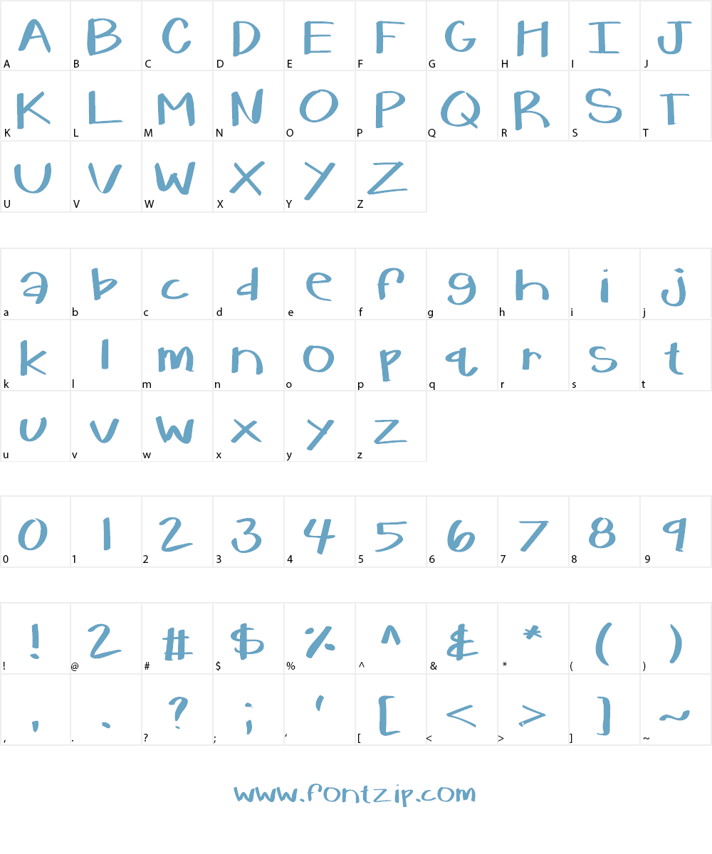 KBWarmHerUp Font Character