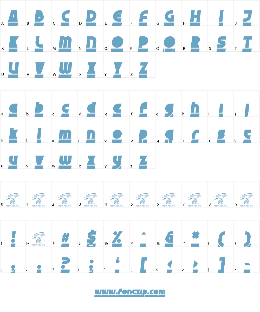Skyzhi PERSONAL USE ONLY Font Character