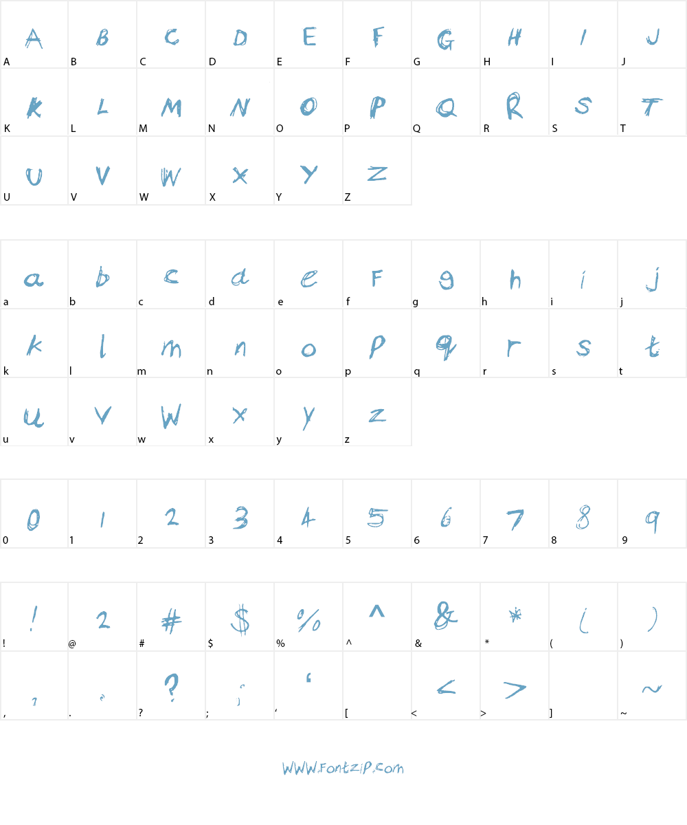 BamsAnger Font Character
