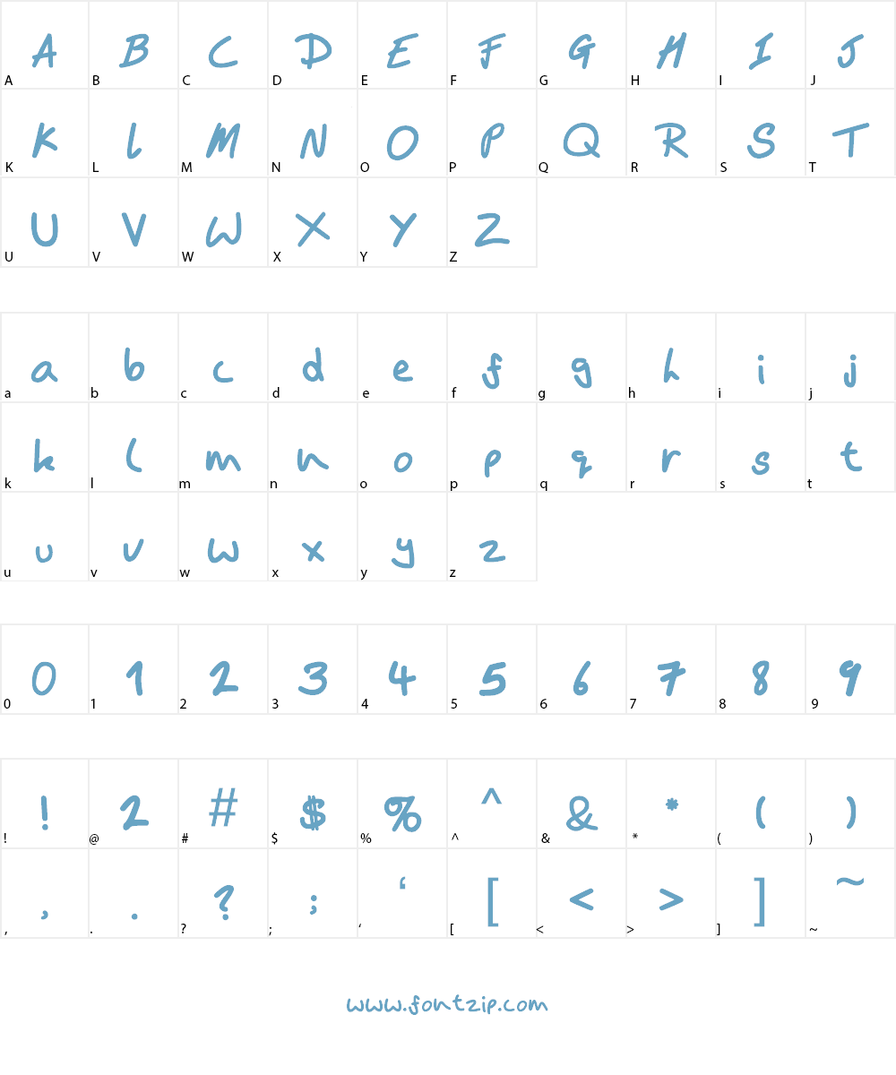 BamsHand Font Character