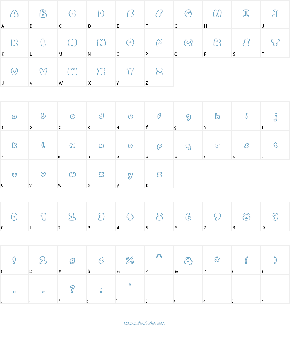 BubbleRas Font Character