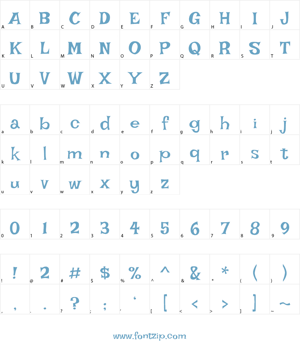 Irish Grover Font Character