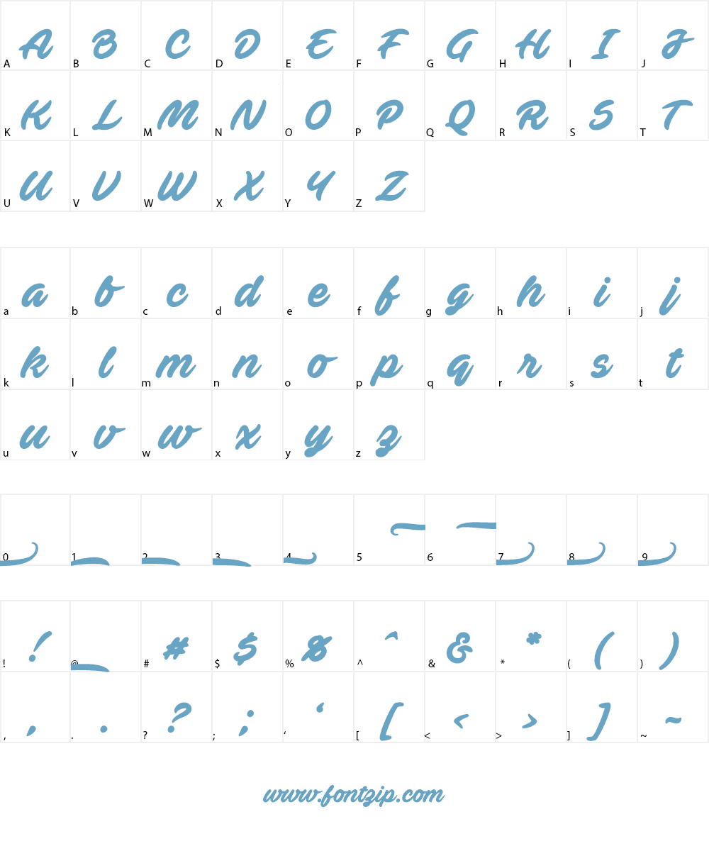 Ave Fedan PERSONAL USE ONLY Font Character