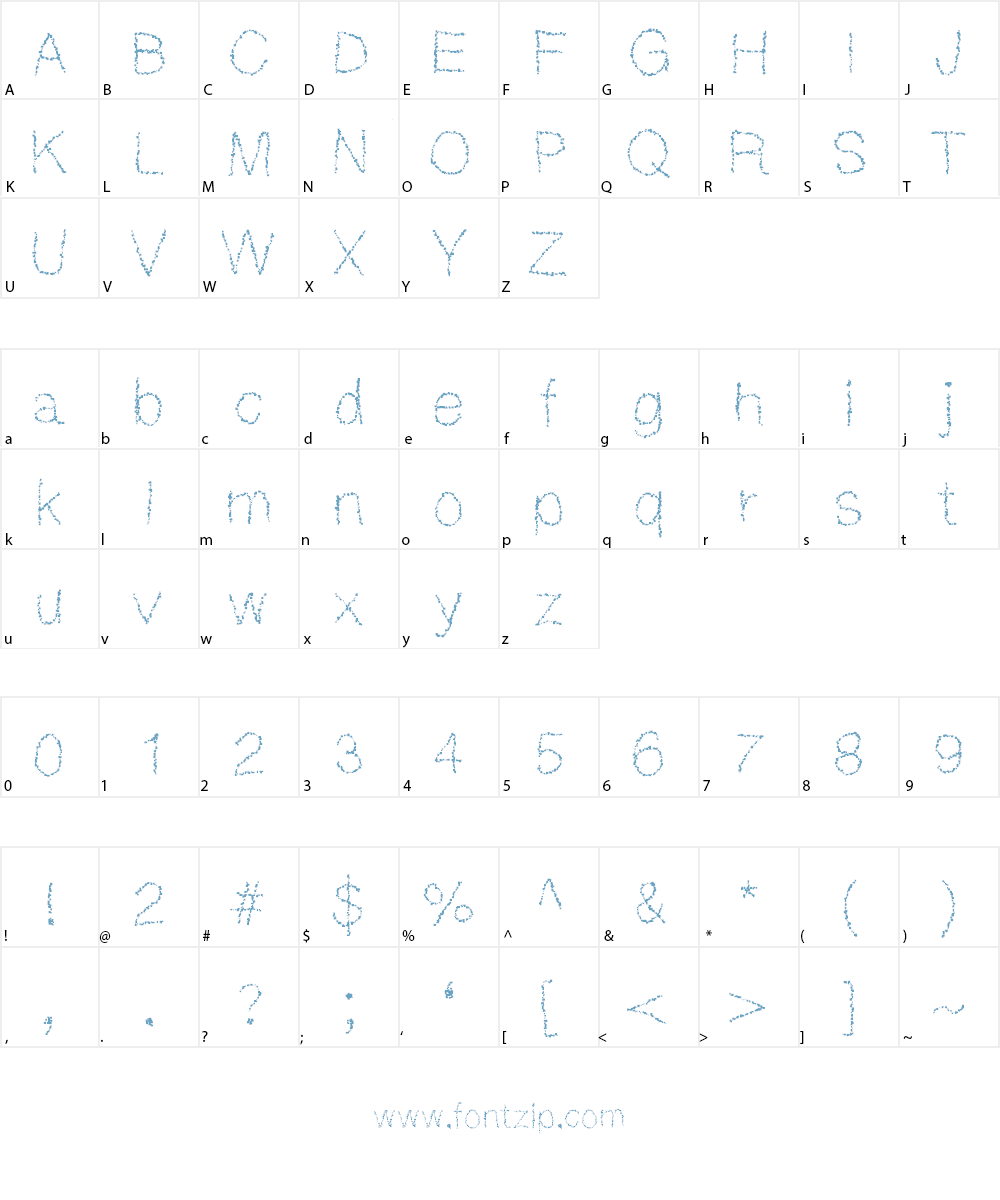 MGpostit Font Character