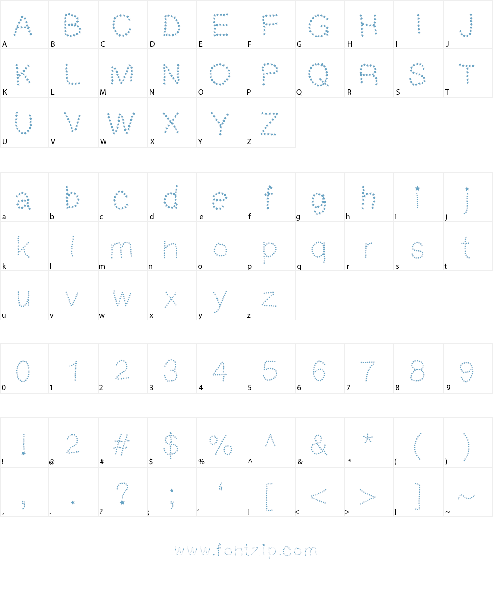 MGtalkingstars Font Character