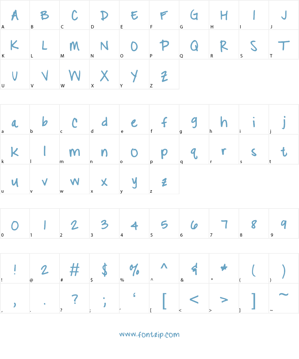 Ayme print Font Character