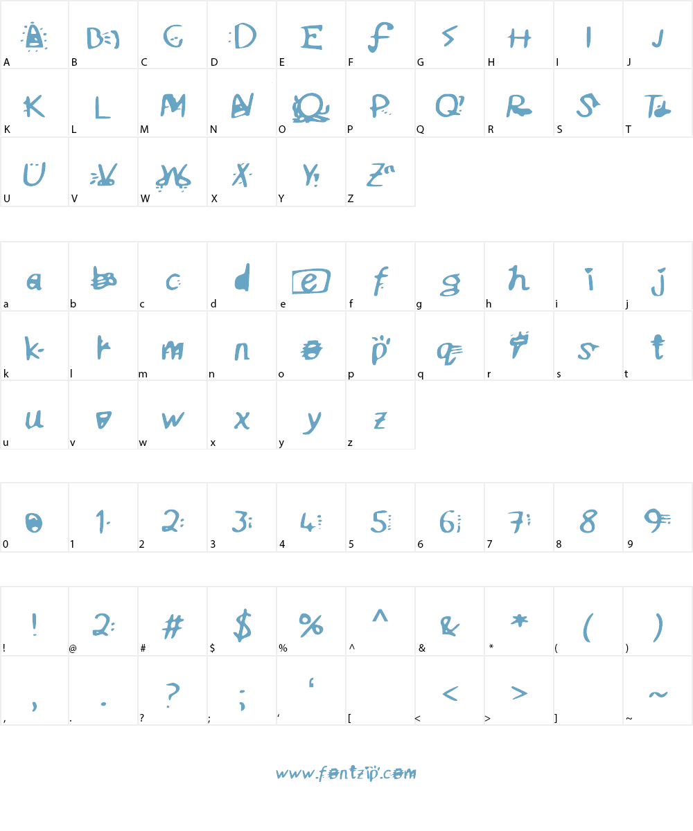 Zadegto Font Character