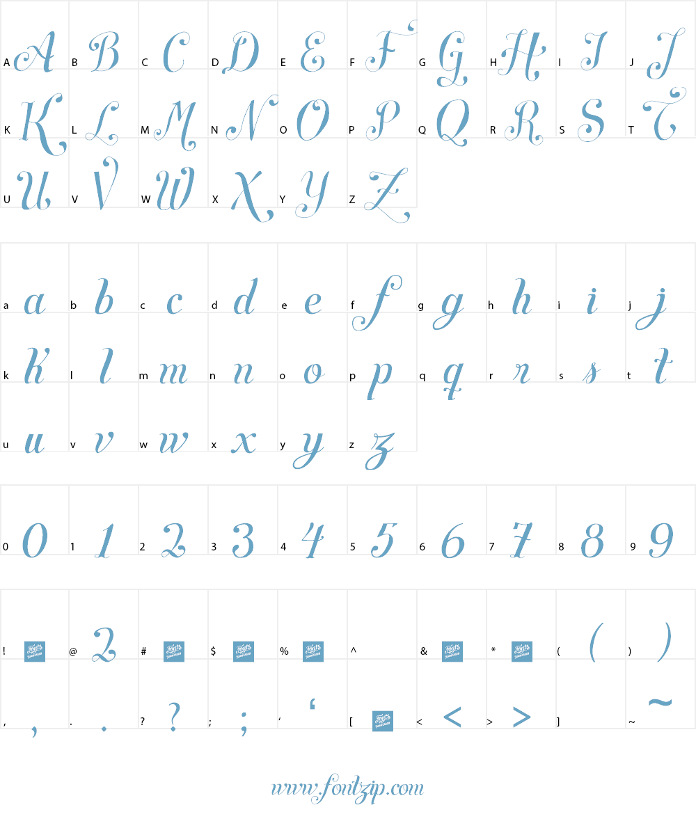 Symphony Script - personal use Font Character