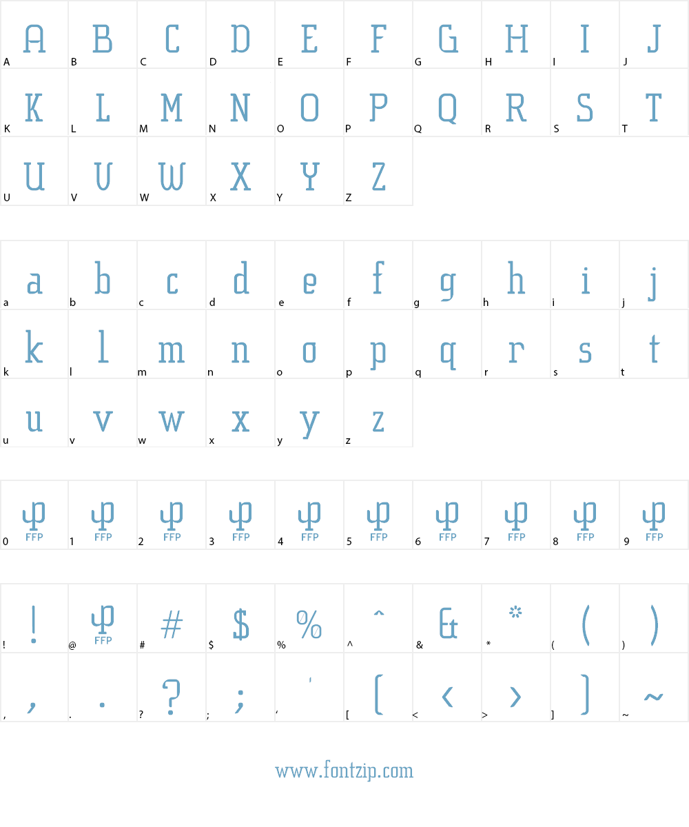 Sucesion Slab Font Character