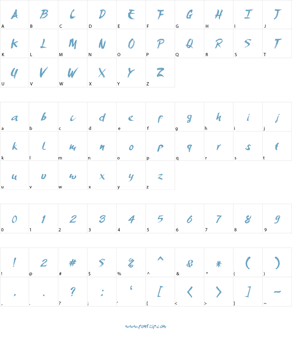 AmeryBrush Font Character