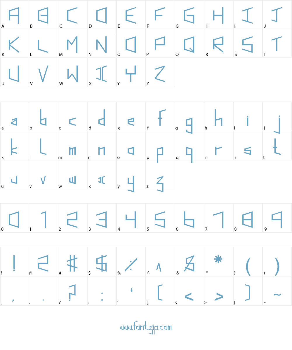 Perspective Font Character