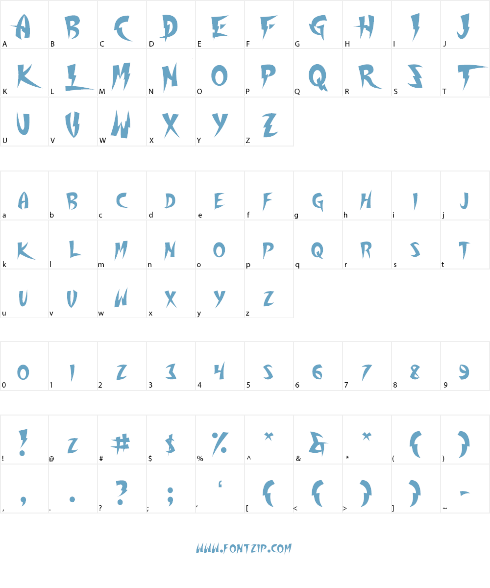 Thundercover Font Character