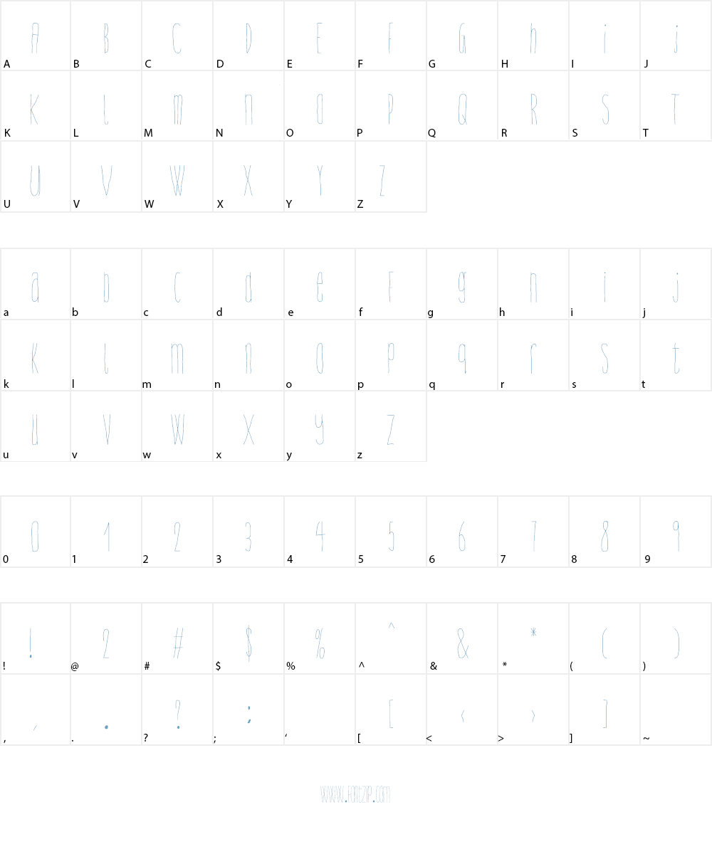 Lining Font Character