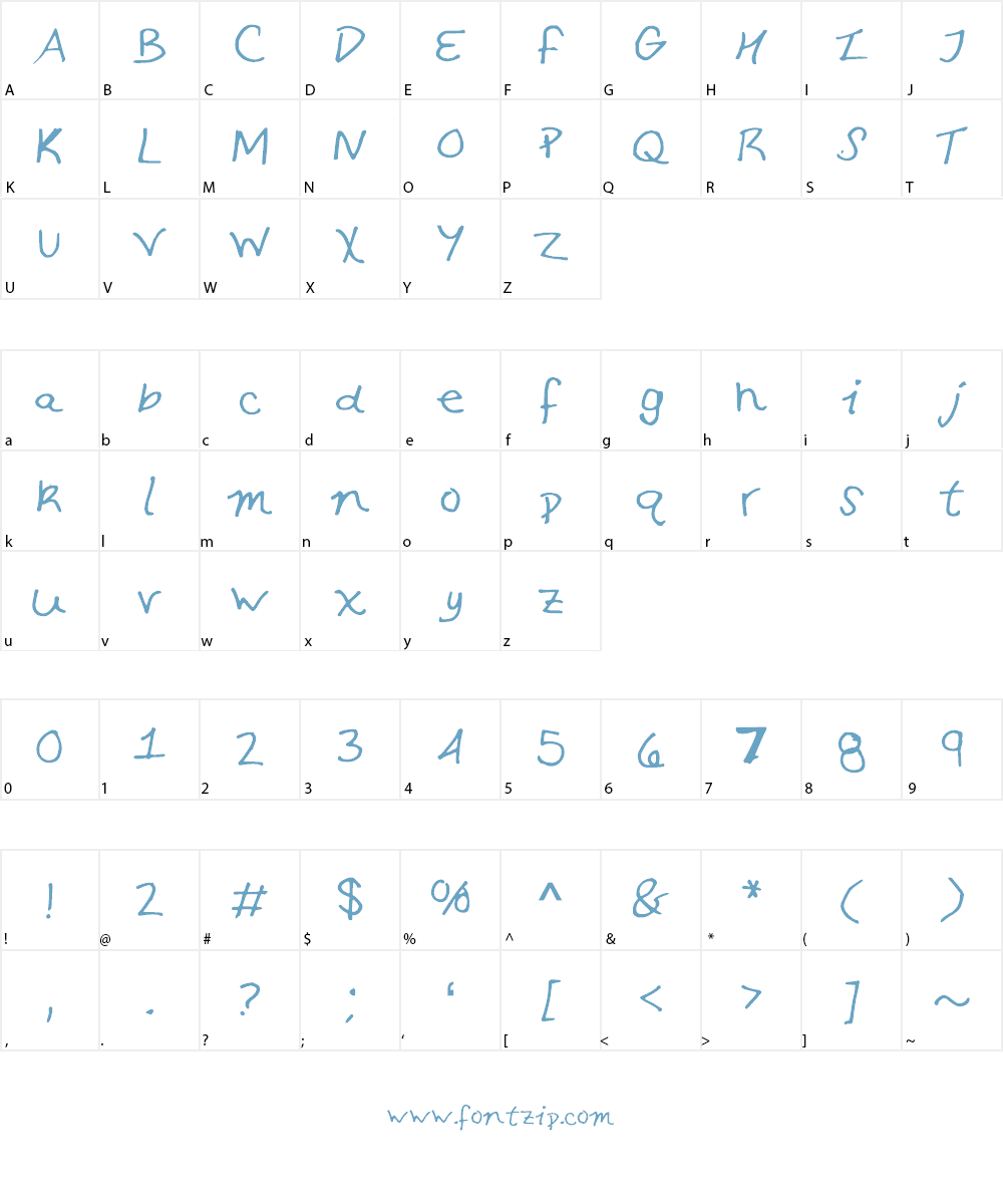 SamScriptFont Font Character