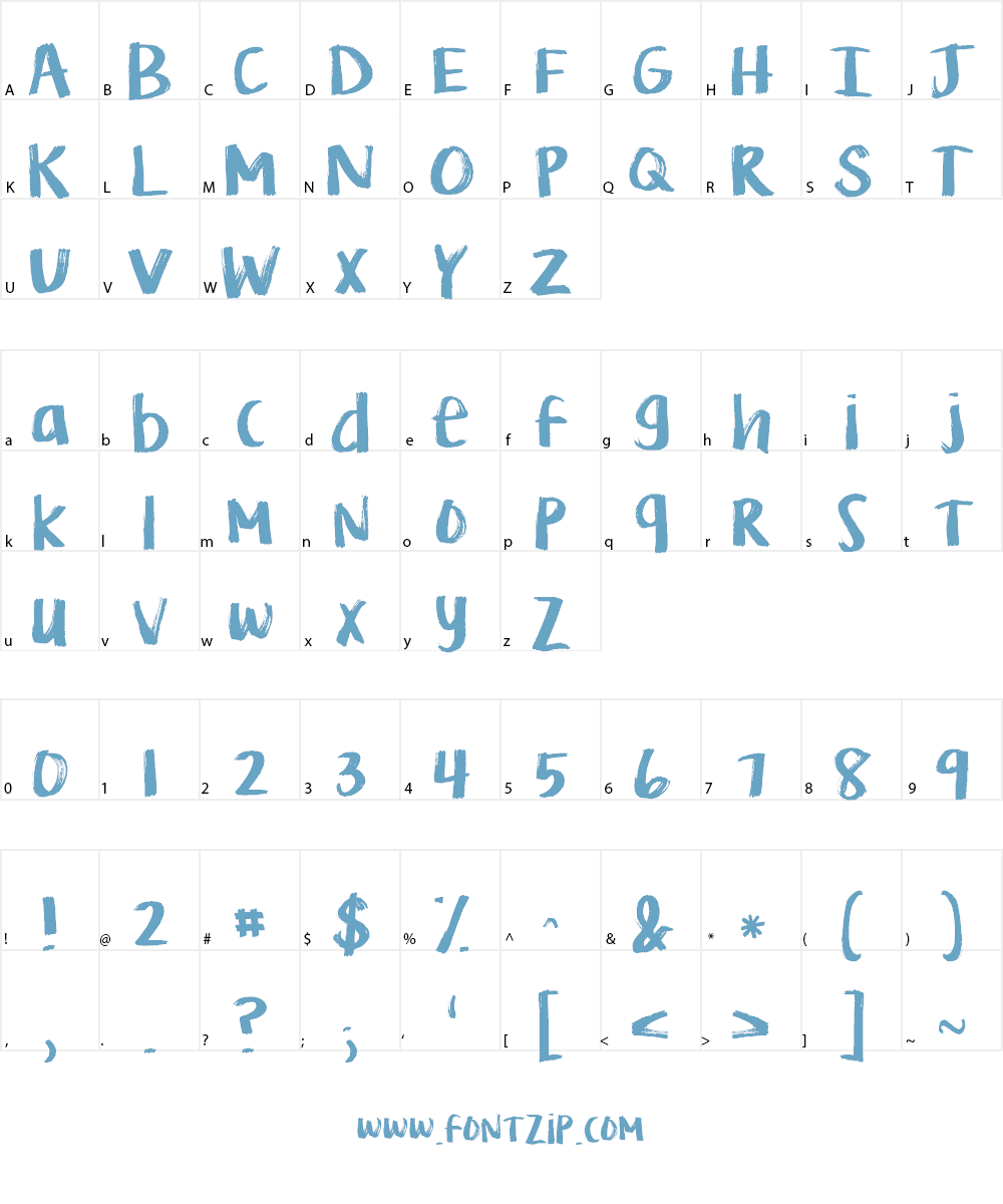KG Life is Messy Font Character