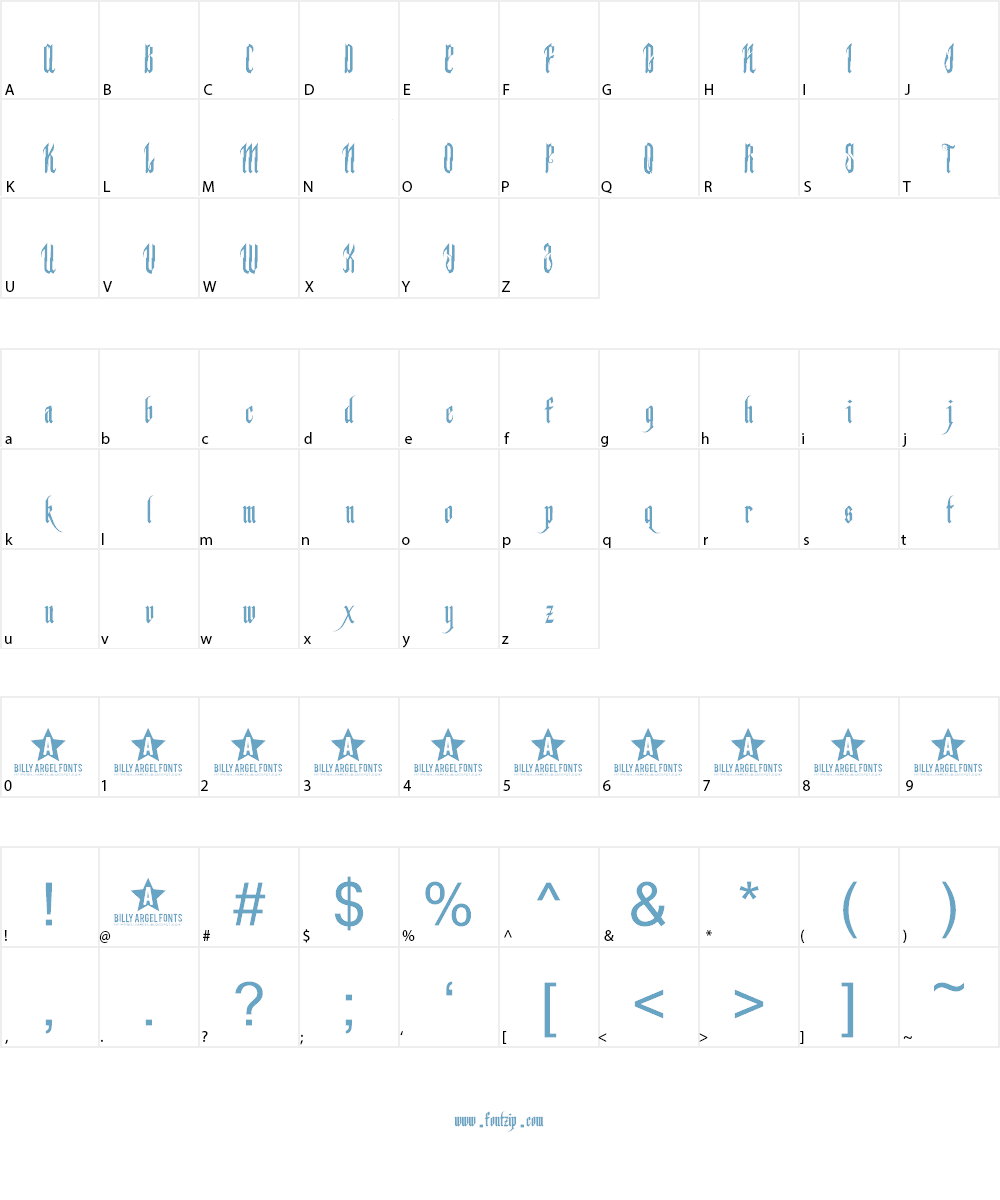 BACKSTAB FULL Font Character
