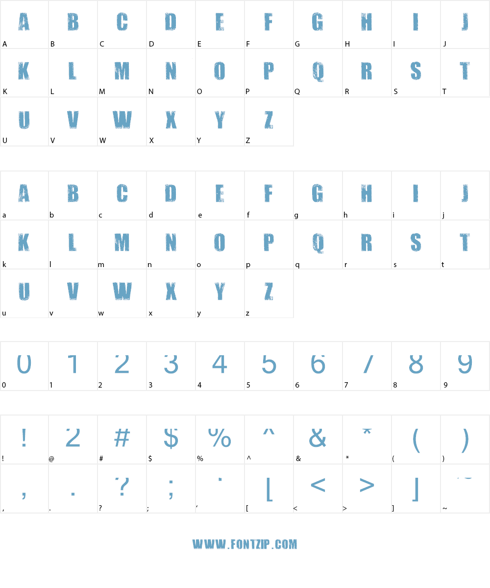 DIRTYBAG Font Character