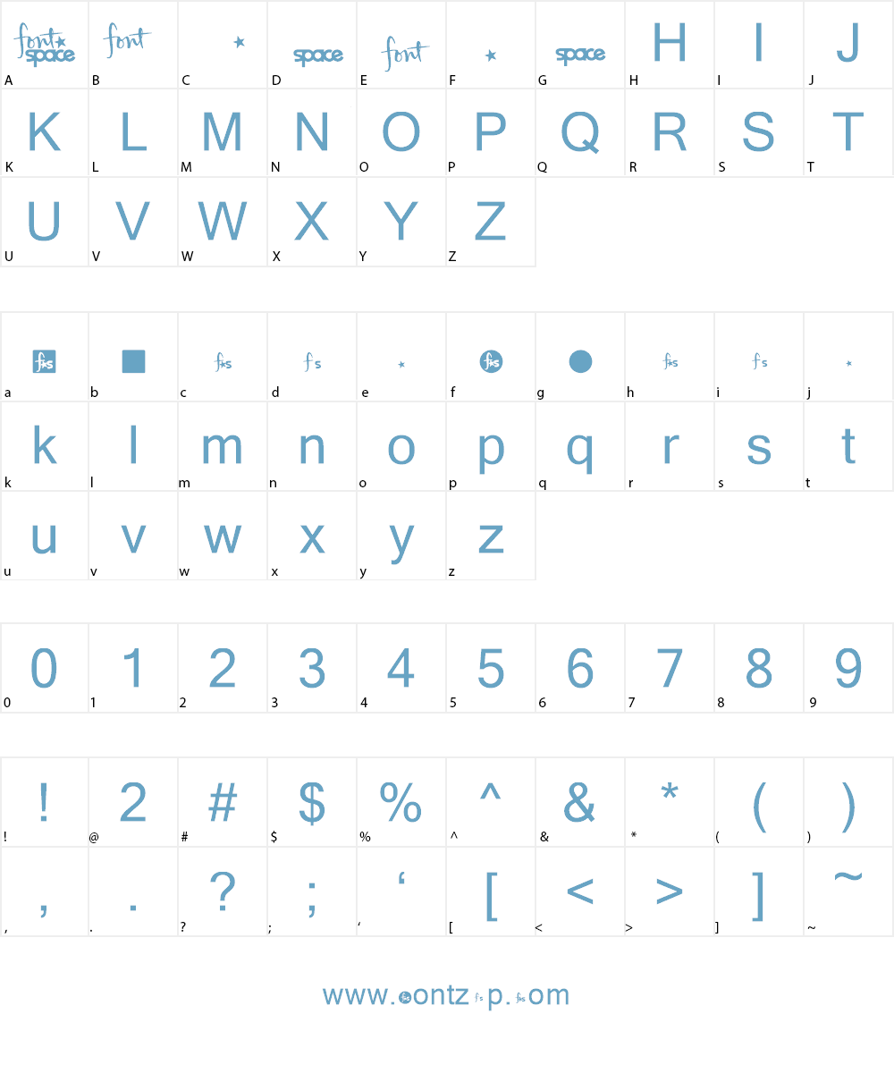 FontSpaceLogo Font Character