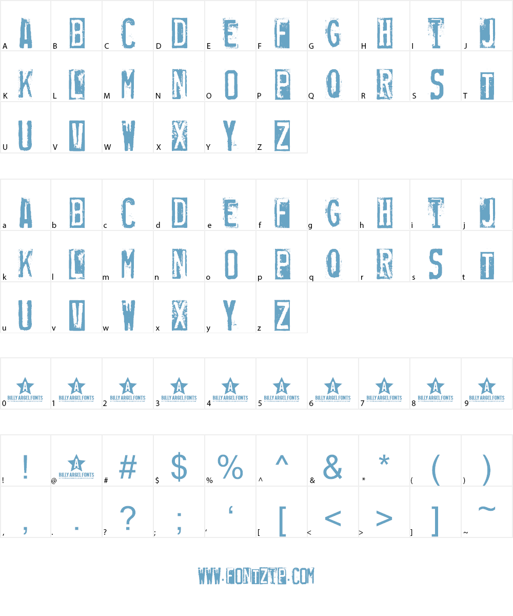 RUBBER STAMP Font Character
