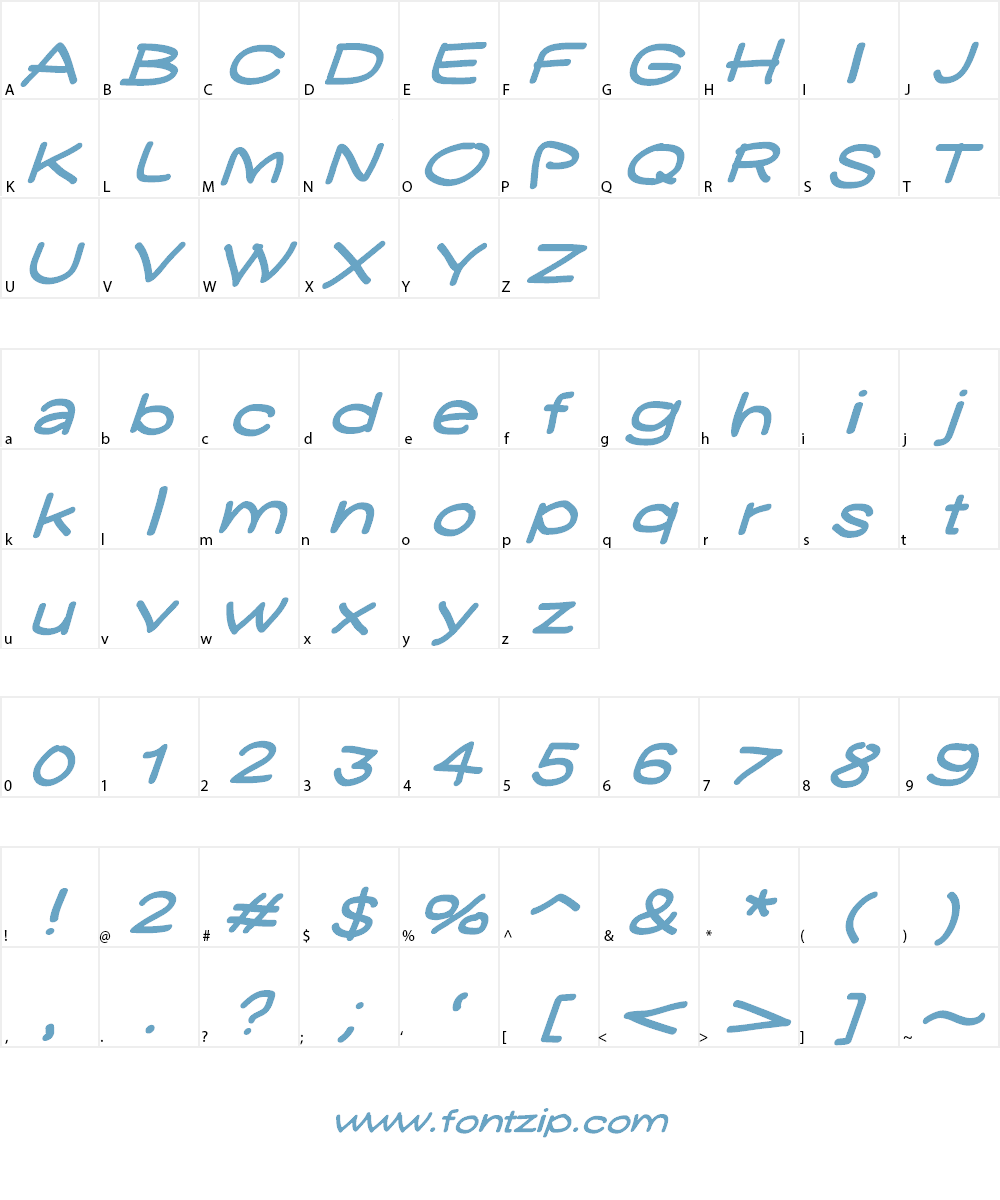 YUKATHIN_N.CONTE SMILE Font Character