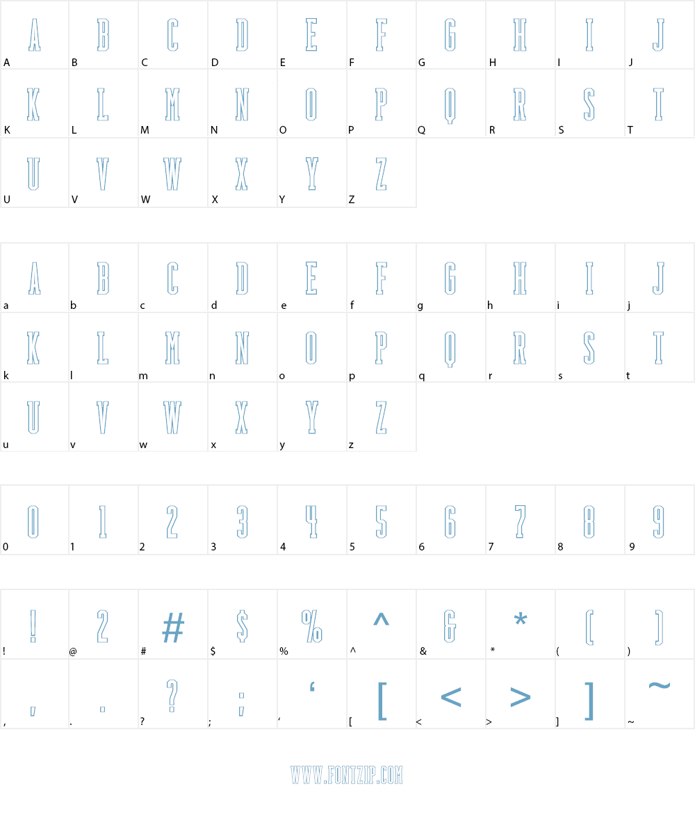 BackboardOutline Font Character