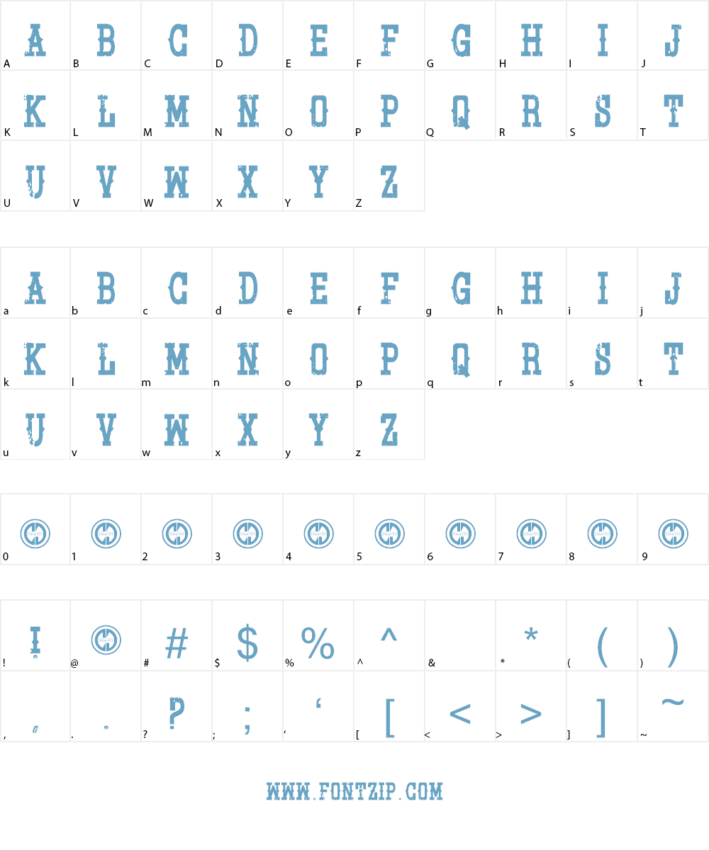 Pistol Grip Pump Font Character