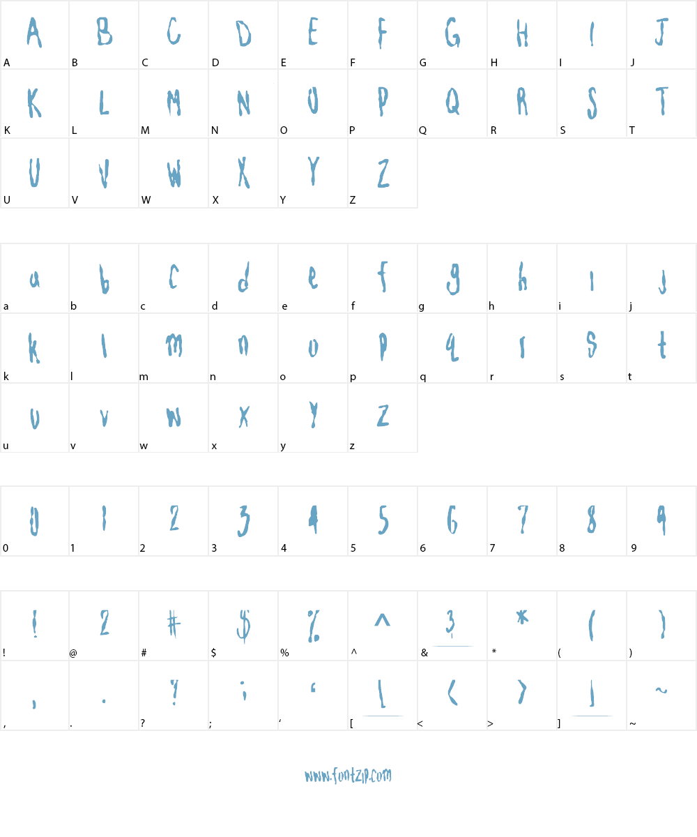 blotchyhand Font Character