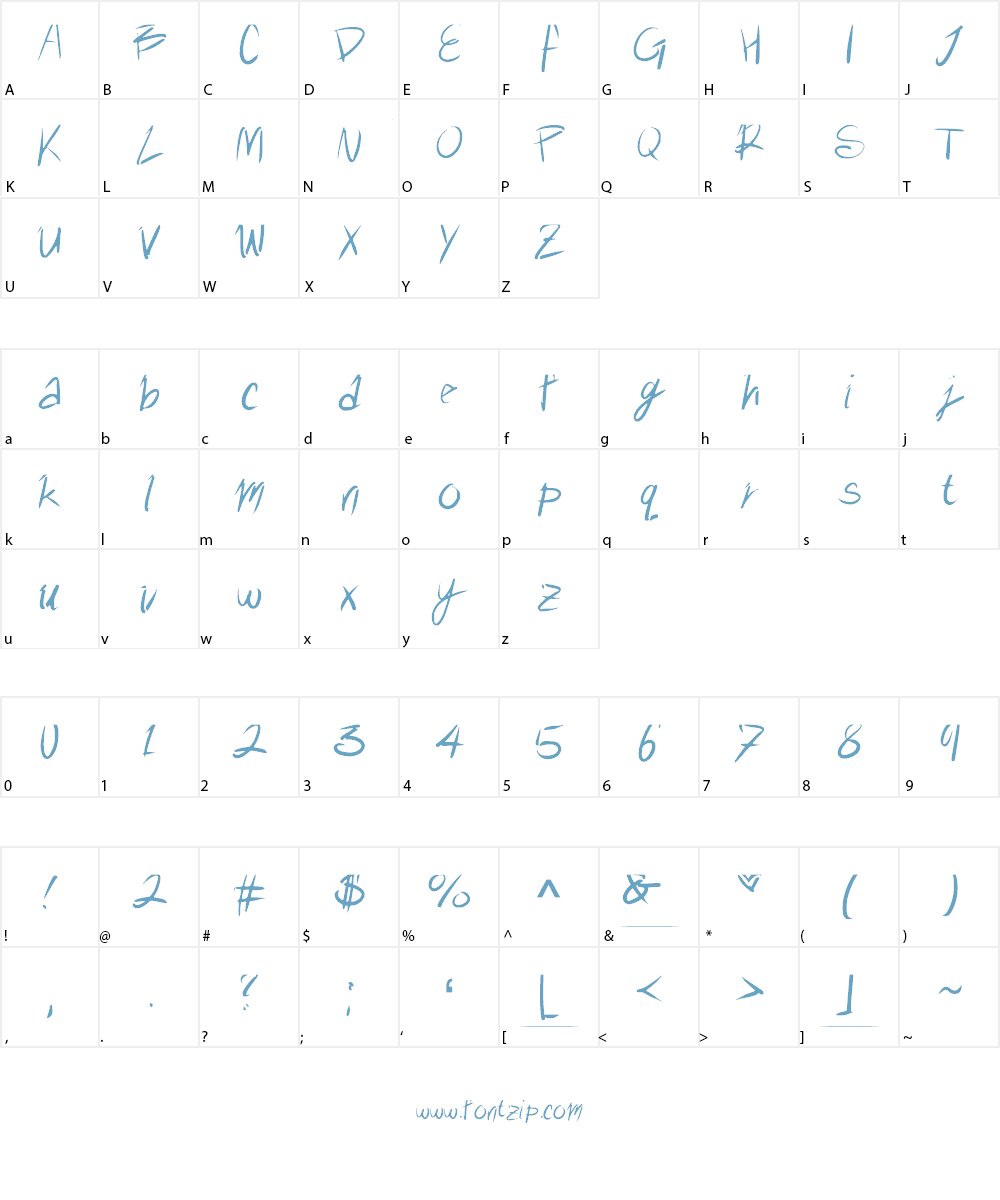 messyhand Font Character