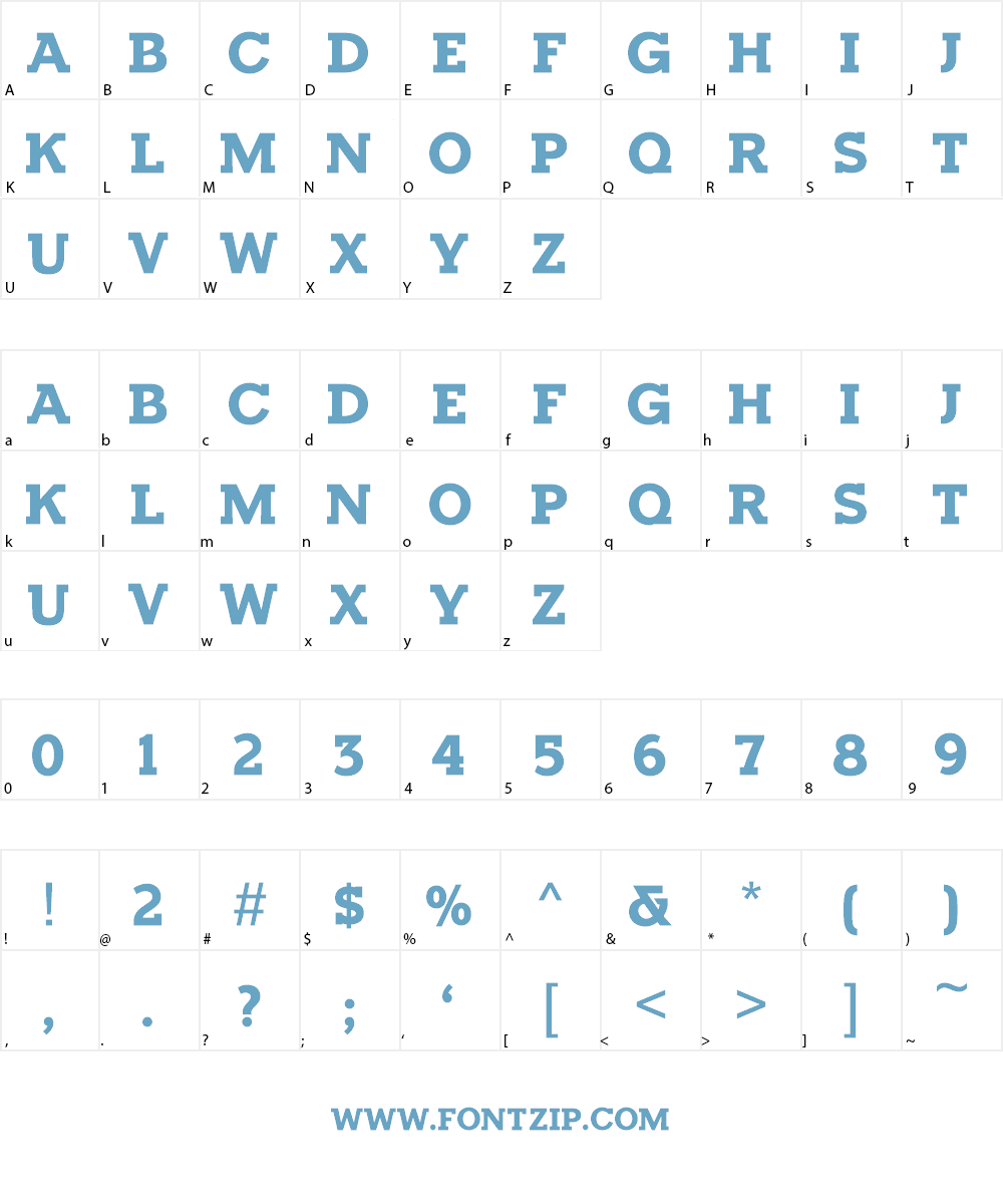 Horseback Slab Font Character