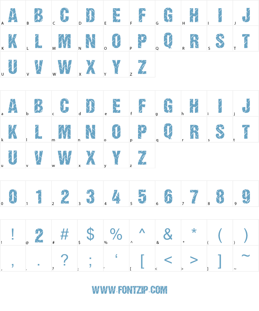 DiamondPlate Font Character