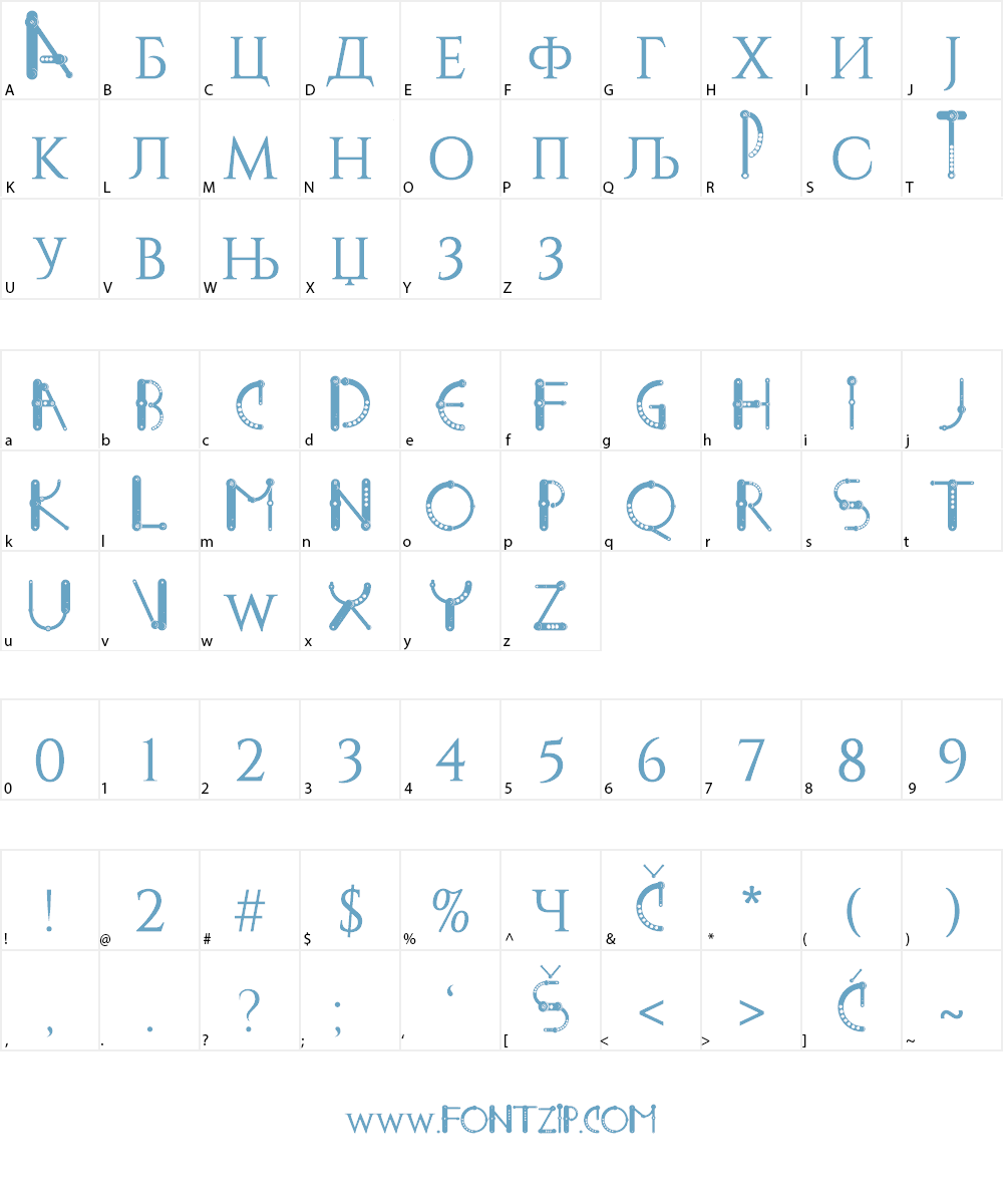 STEEL_NM_OTF Font Character